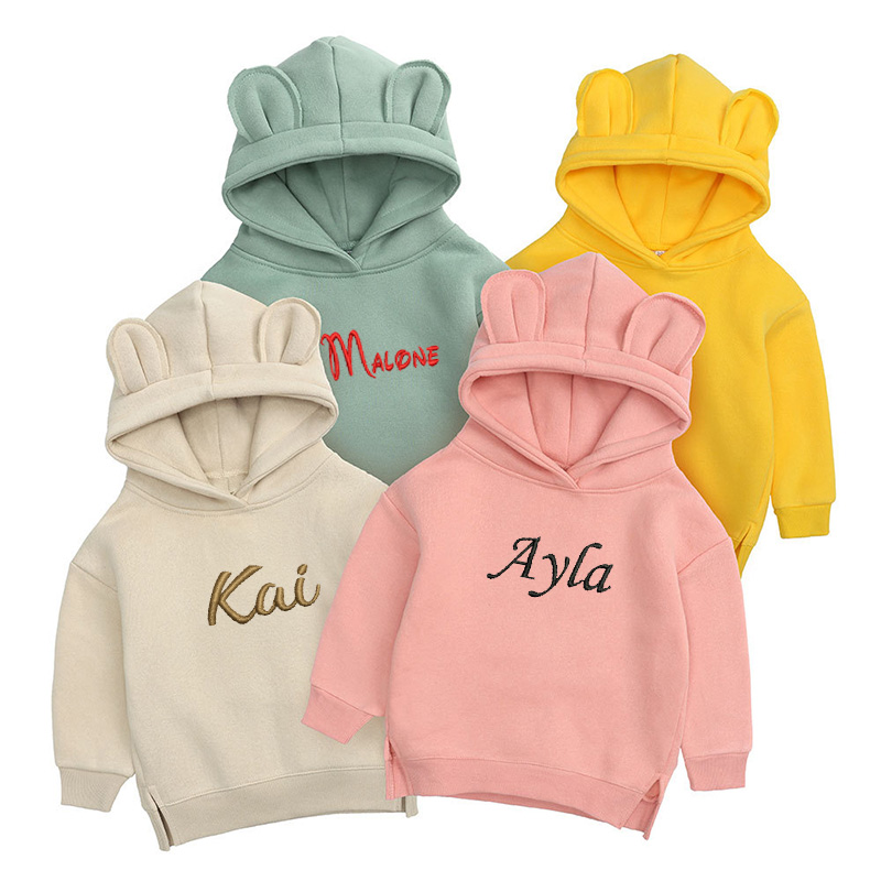 Winter Under Clothing - Hoodie beruang anak-anak bordir personalisasi hadiah