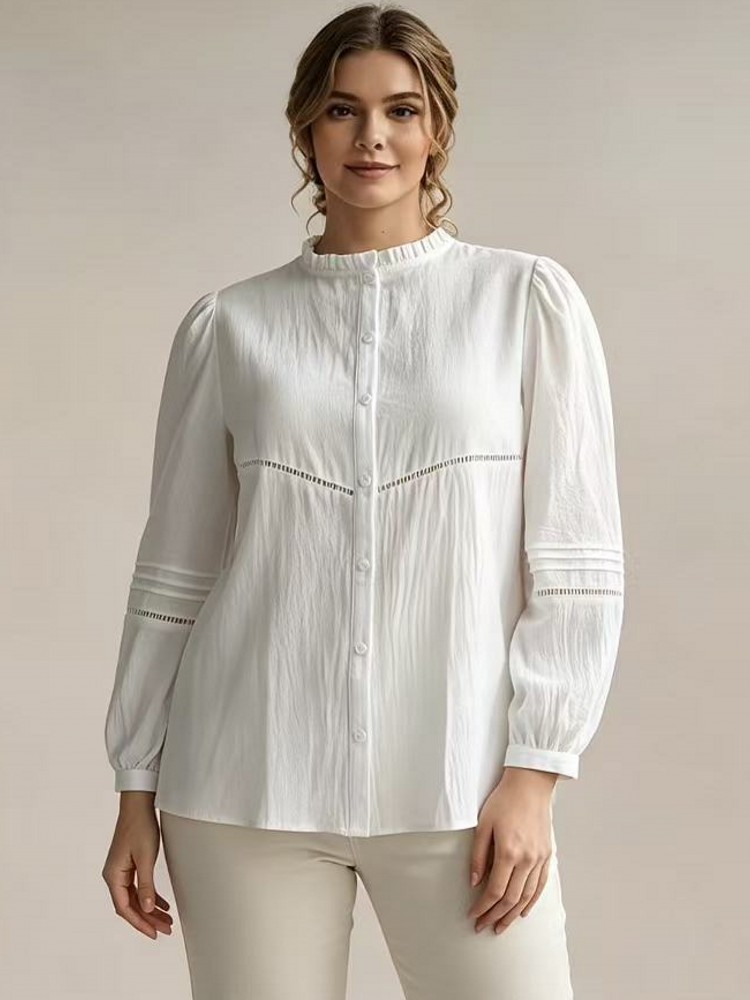 Winter Clothing Plus Size - L-5XL Ukuran Besar Baju Blus Putih