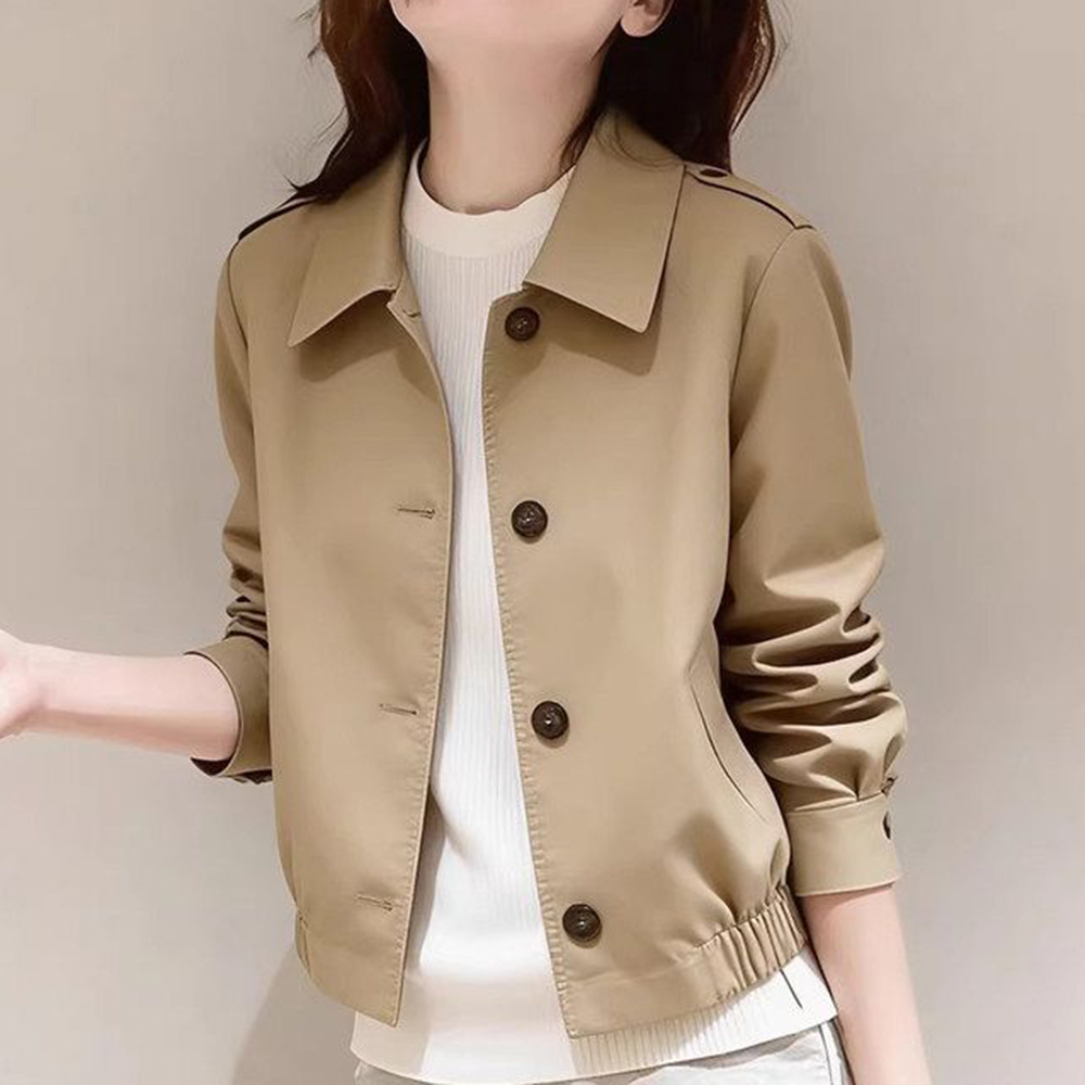 Winter Clothing Looks - Jas trench wanita khaki kecil model