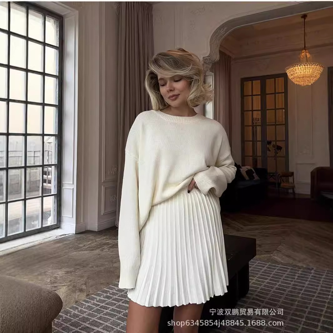 Winter Clothing Kit - Set Gaun Sweater kerah O warna