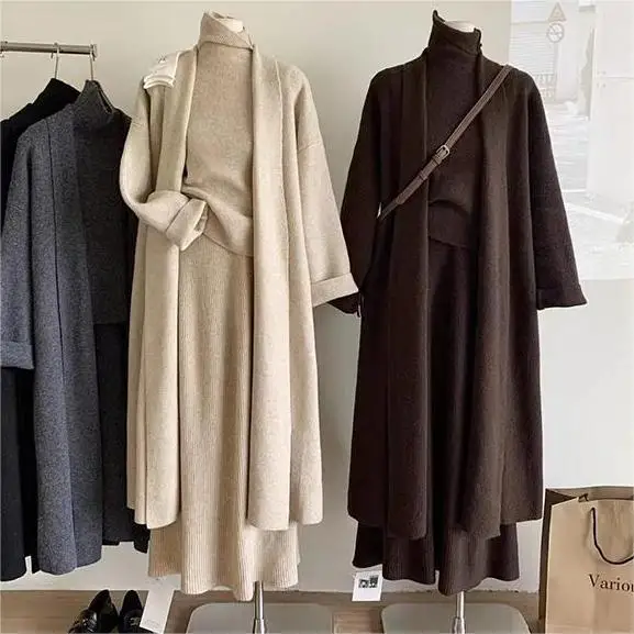 Winter Clothing Kit - Rompi Sweter Panjang Wanita Set Tiga