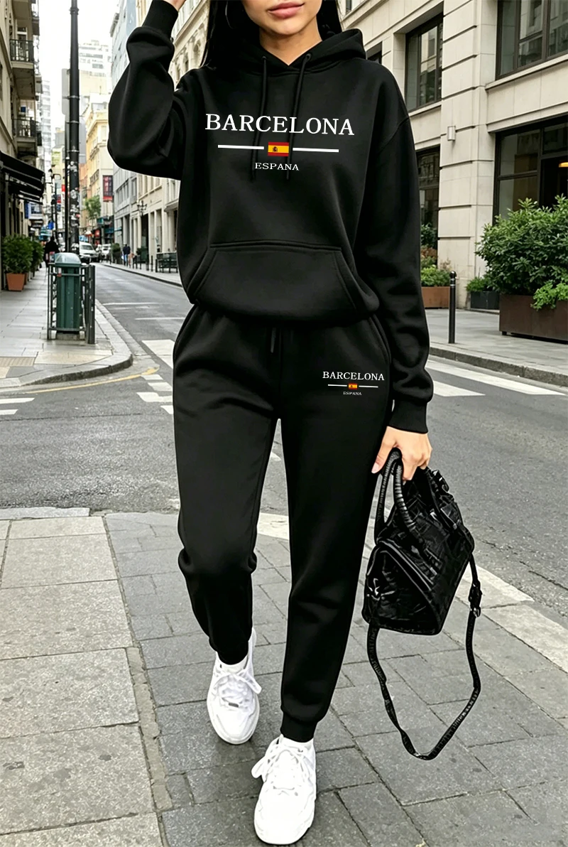 Winter Clothing For Women - Setelan Olahraga Wanita Modis, Hoodie Kasual
