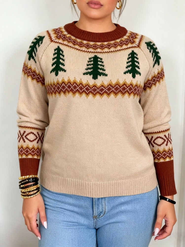 Winter Clothing Plus Size - Sweter Rajut Lengan Panjang Kasual Ukuran