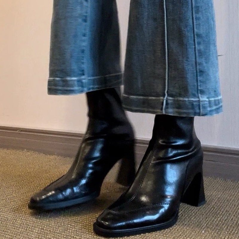 Winter Clothing For Women - Sepatu Bot Pergelangan Kaki Wanita Hak