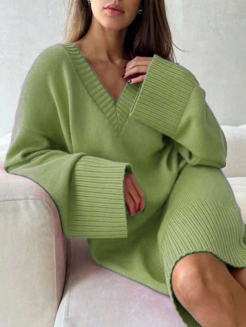 Winter Clothing Plus Size - Gaun Sweater Wanita Ukuran Besar Warna