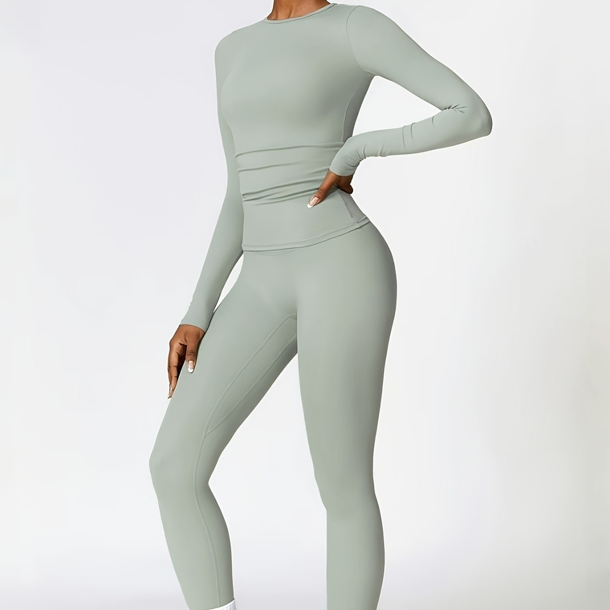 Setelan yoga ketat lengan panj - Winter Clothing For Women ulasan dan harga