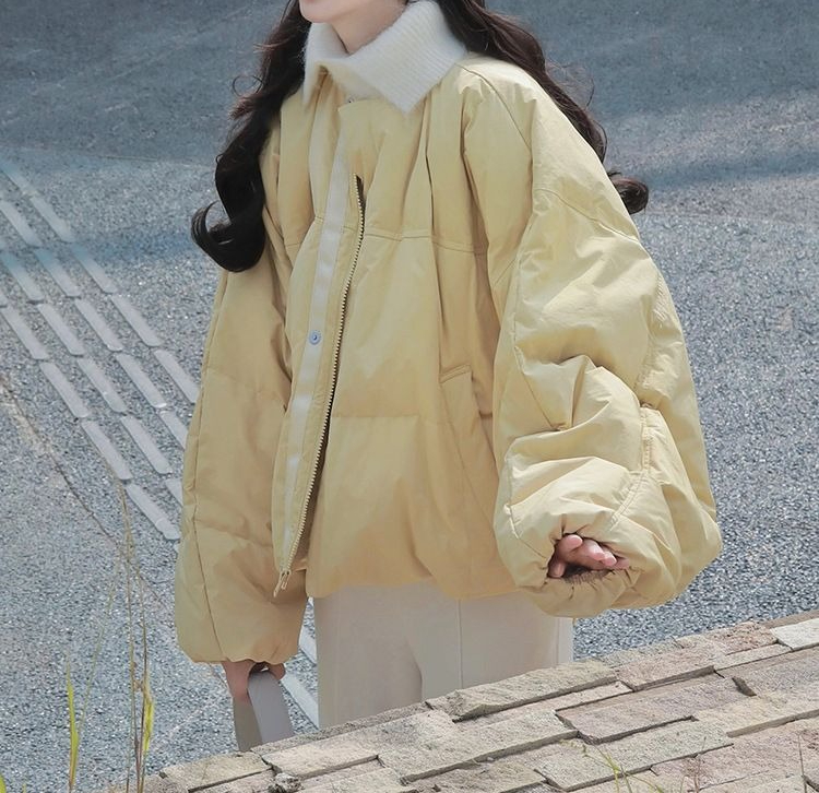 Jaket katun pendek warna kunin - Winter Clothing Looks ulasan dan harga