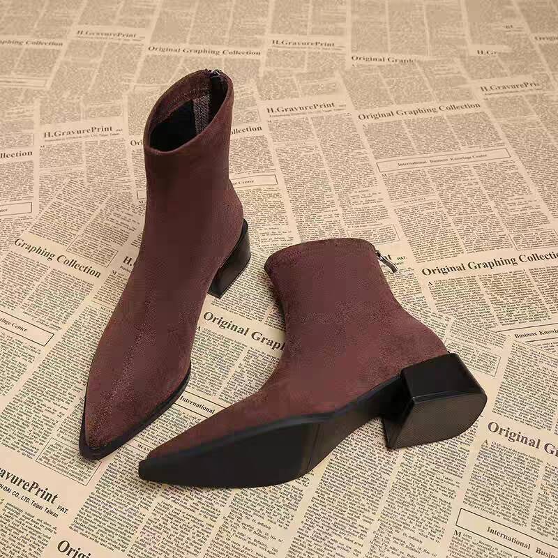 Sepatu Bot Wanita Hak Rendah M - Winter Clothing For Women ulasan dan harga