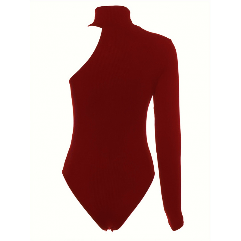 Bodysuit Rajut Rib Asimetris S - Winter Clothing For Women ulasan dan harga