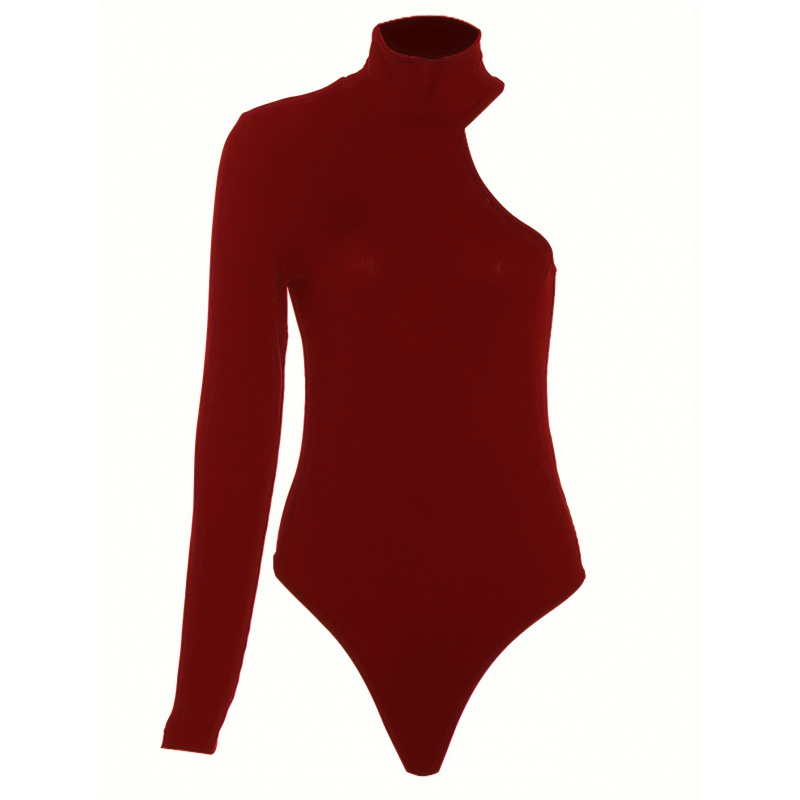 Bodysuit Rajut Rib Asimetris S - Winter Clothing For Women ulasan dan harga