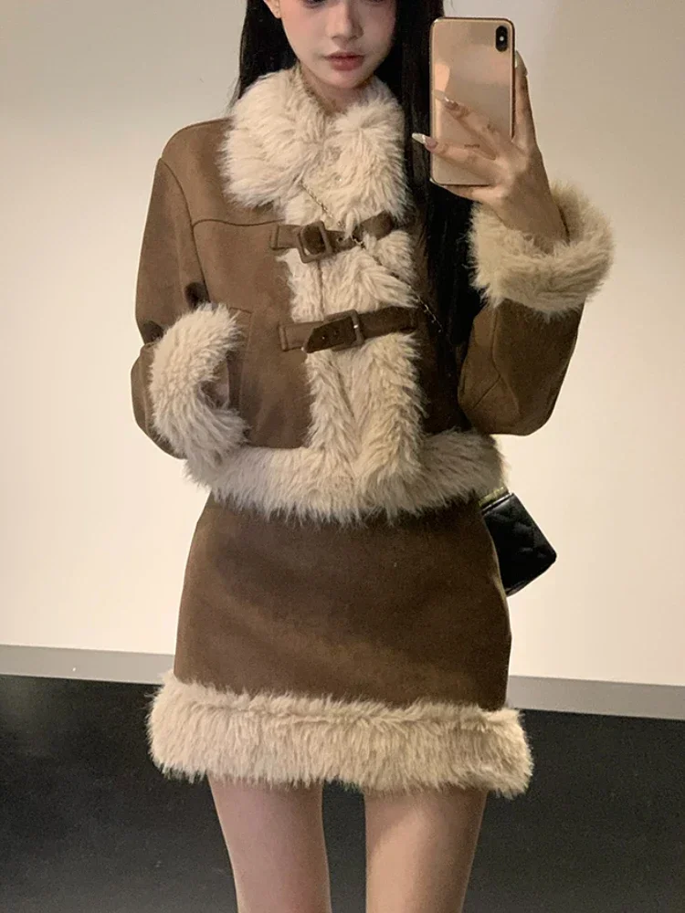 Set Rok 2 Potong Bulu Imitasi  - Winter Clothing Kit ulasan dan harga
