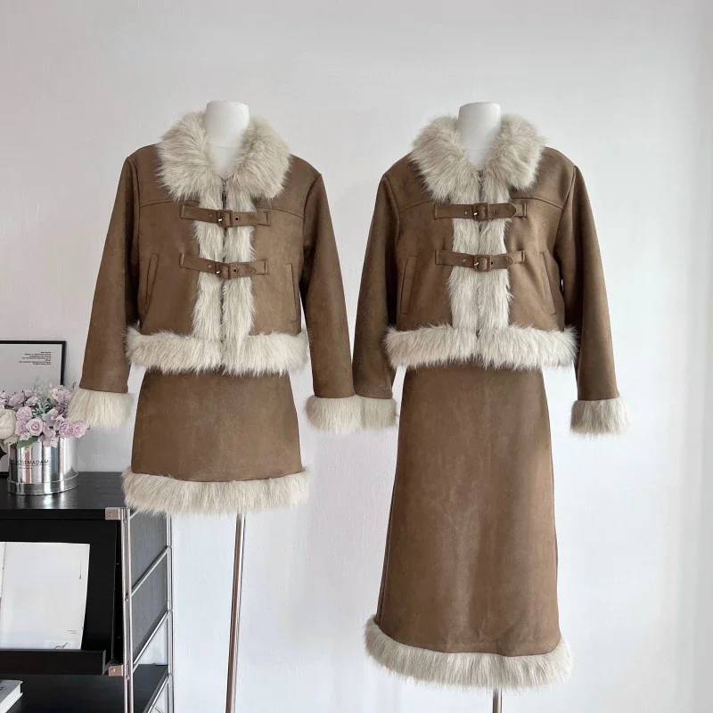 Set Rok 2 Potong Bulu Imitasi  - Winter Clothing Kit ulasan dan harga