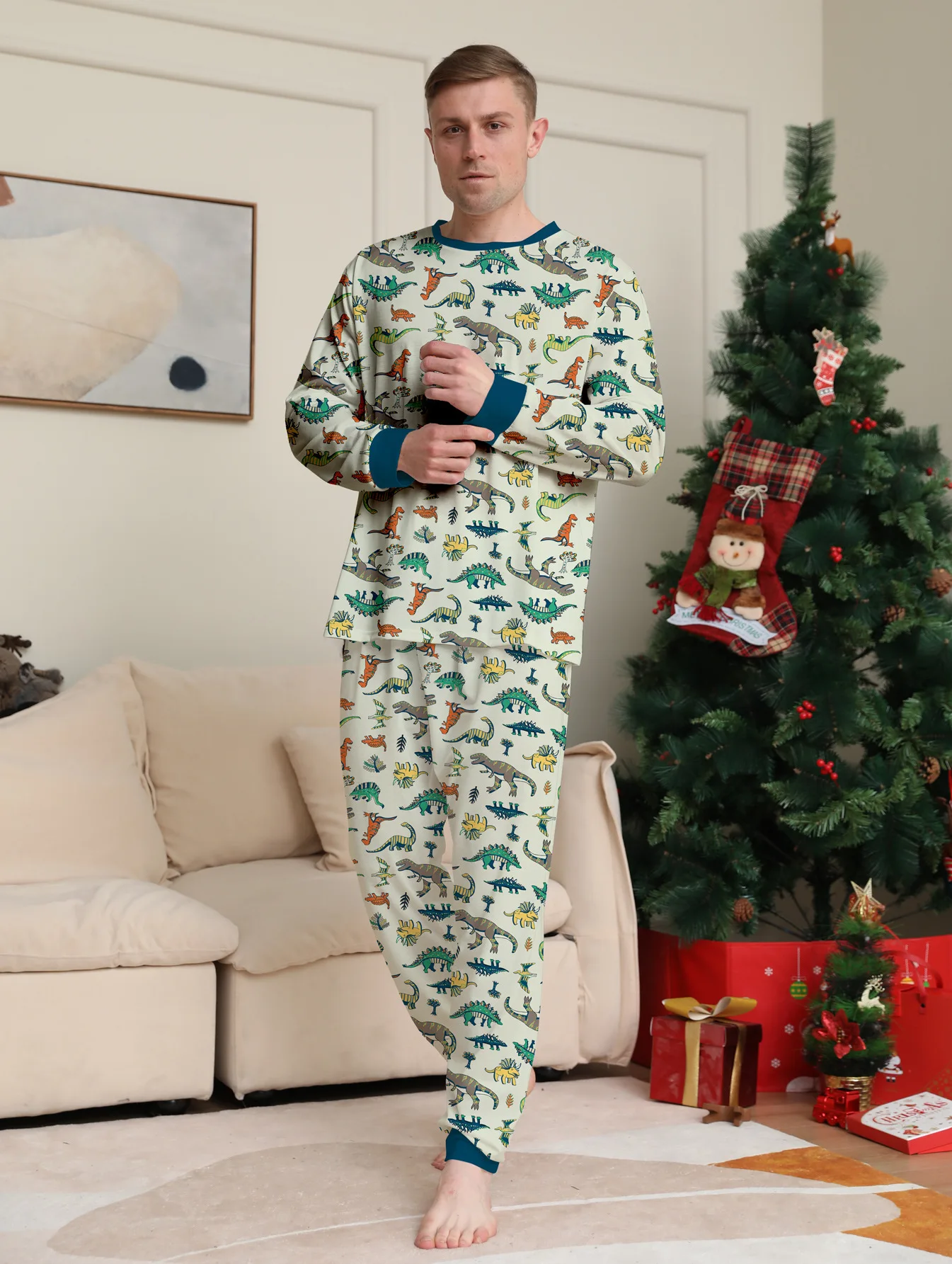 Piyama Natal Motif Dinosaurus  - Winter Clothing Looks ulasan dan harga